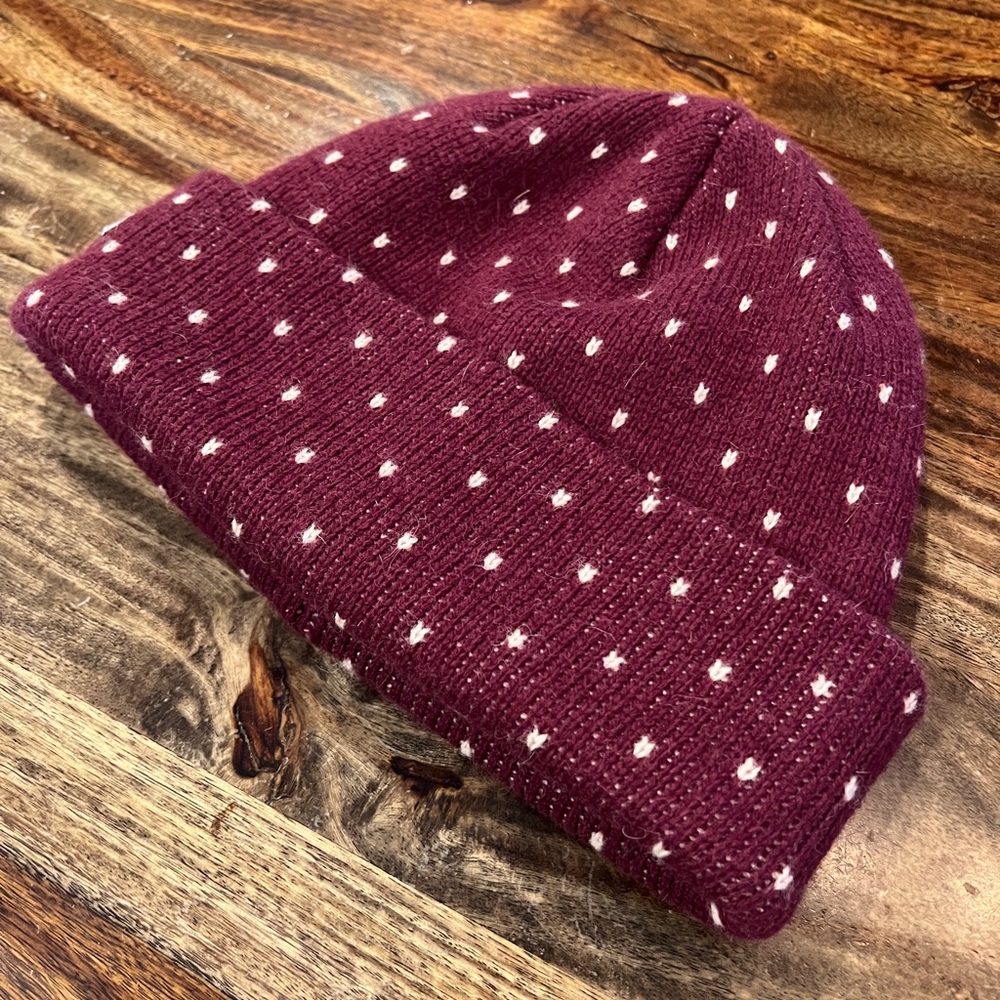Coal Burgundy Wool Beanie